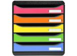 Exacompta 309798D Cassettiera Big Box Plus - A4+, 5 Cassetti Aperti, Nero/Arancio