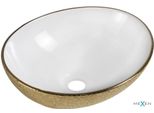 Mexen Elza Lavandino Da Appoggio 40 X 33 Cm, Bianco/Oro Motivo Squama - 21014008