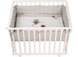 Laufgitter Roba "Adam & Eule, Weiß, 75X100 Cm", Baby, Weiß, LaufstäLle Laufgitter, Mit Stoffeinlage; Rollen, HöHenverstellbar