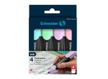 Schneider 115098 4 Schneider Job Pastell Textmarker Farbsortiert