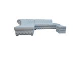 Divano Angolare Azzurro Sgabello Grande Tessuto Chesterfield Divani Divani Mobili 2 Pezzi.