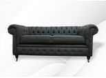 Chesterfield Grigio Tessuto Soggiorno Design Divano Tappezzeria Divano Nuovo Tessile Divani