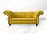 Chesterfield 2 Posti Mobili Design Moderno Tessile Divani Soggiorno Giallo Divani
