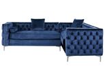 Divano Angolare Blu Chesterfield Divano Angolare Suite Imbottitura Tessuto Velluto Mobili Angolari Design