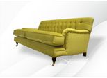 Chesterfield 2 Posti Soggiorno Design Moderno Divano Arredo Tessuto Giallo