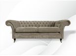 Chesterfield 3 Posti Beige Soggiorno Divano Design Moderno Mobili Creativi Tessuto