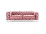 Divano Rosa A Tre Posti In Tessuto Salotto Design Divani Imbottiti Divani Chesterfield