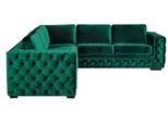 Divano Angolare Verde Chesterfield Soggiorno Design Moderno Divano Arredo Velluto Suite Angolare