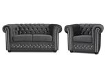 Divano Chesterfield In Tessuto Imbottito 2 Posti Divani In Tessuto Divani Due Posti Nero