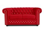 Divano Chesterfield In Tessuto Imbottito A 2 Posti Divani In Tessuto Divani Rossi A Due Posti