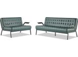 Set Chesterfield In Pelle 3 Posti 2 Posti Divani In Pelle Verde Legno Moderno