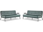 Divani Set Di Divani In Pelle 3 Posti Verde Sedute Moderno Chesterfield Acciaio Inox