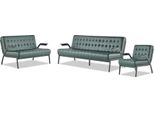 Set Completo Verde 3 Posti 2 Posti Poltrona Moderna Chesterfield Pelle