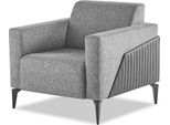 Poltrona Grigio Poltrona Moderna In Pelle Acciaio Inox Tessile 1 Posto Braccioli