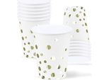 Zvk Bicchiere Di Carta Monouso Con Puntini Dorati 12 Pezzi 250 Ml