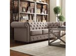Divano Chesterfield Imbottito Divani Classici In Pelle Schaffhau 3 Posti - 279