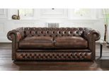 Divano Chesterfield Tappezzeria Divani Classico Pelle Tessile Divano 3 Posti Nuovo - 288