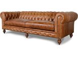Divano Chesterfield Tappezzeria Divani Classico Pelle Tessile Divano 3 Posti Nuovo - 304