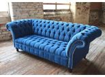 Chesterfield Design Divano Imbottito Di Lusso Divano Sedile Set Pelle Tessile Nuovo #143