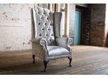 Poltrona Ad Ala Poltrona Tv Design Imbottitura Divano Divano Chesterfield Tessile Nuovo 358