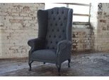 Sedia Ad Ala Poltrona Televisione Design Tappezzeria Divano Divano Chesterfield Tessile Nuovo 359