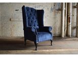 Sedia Ad Ala Poltrona Televisione Design Tappezzeria Divano Divano Chesterfield Tessile Nuovo 362