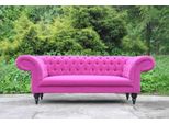 Chesterfield Tre Posti Design Divano Imbottito Seduta Divani Tessili Divano 3 Posti Rosa