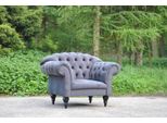 Tessuto Chesterfield Divano Imbottitura Seduta Poltrona Tessile Poltrona Moderna Blu 1 Posto