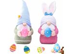 Set Di 2 Gnomi Pasquali Peluche Decorazione Natalizia