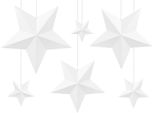 Stelle Appese 12 - 37Cm Decorazione Di Carta Set Di 6 Bianco