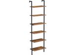Libreria Industriale Rustica Marrone, Acciaio 60X30X204,8 Cm, 6 Ripiani
