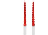 Candele A Punta In Paraffina 25Cm Babbo Natale Set Di 2 Rosso/Bianco
