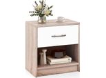 Comodino Costway Con Cassetto E Vano A Giorno, Tavolino, Tavolino Da Divano, Cassettiera Da Letto, Console Da Letto 38,5X28X40,5 Cm Naturale, Bianco