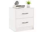 Comodino Costway Con 2 Cassetti, Tavolino, Comodino, Tavolino Da Divano, Cassettiera Da Letto, Console Da Letto 38,5X28X39Cm Bianco