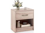 Comodino Costway Con Cassetto E Vano A Giorno, Tavolino, Tavolino Da Divano, Cassettiera Da Letto, Console Da Letto 38,5X28X40,5 Cm Natura