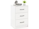 Comodino Costway Con 3 Cassetti, Comodino Per Letto A Molle, Tavolino, Tavolino Da Divano, Cassettiera Da Letto, Console Da Letto 38,5X28X54Cm Bianco
