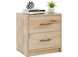 Comodino Costway Con 2 Cassetti, Tavolino, Mobile Da Letto, Tavolino Da Divano, Cassettiera Da Letto, Console Da Letto 38,5X28X39Cm Rovere
