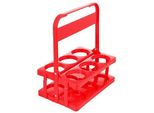 Supporto 6 Portabottiglie In Plastica Rosso