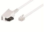 Goobay 68541 Cavo Di Collegamento TAE-F (Pin Out Universale), 10 M, Bianco - Spina TAE-F > Spina RJ11/RJ14 (6P4C)
