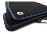 Tappetini Ford Focus 3 (Tutti) + Rs + St Velours Qualità Originale Tappetini Premium Nero, Blu, 4 Pezzi
