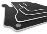 Tappetini Per Mercedes Classe C W203 / Estate S203 / Amg Tappetini In Moquette Per Auto Premium Velours Qualità Originale Nero / Argento 4 Pezzi