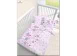 Biancheria Da Letto Baby Fine Biber Rosa Con Stelle 100X135 + 40X60 Cm