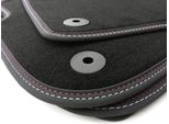 Tappetini Adatti Per Audi A4 S4 RS4 Cabrio (8H) Set Di Tappetini Per Auto In Velours Premium Con Doppie Cuciture Rs In Rosso Bianco