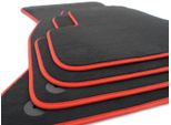 Tappetini Per Audi A4 S4 RS4 B6 B7 Set Di Tappetini Premium Velours 4 Pezzi In Qualità Originale, Bordo Rosso