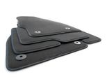 Tappetini Opel Corsa E (Dal 2014) Tappeto Auto In Velours Originale Di 4 Pezzi Nero, Cuciture Decorative Blu Nubuck