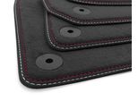 Tappetini Per Audi A4 8H Cabrio (2002-2009) Tappetini In Velours Di Qualità Originale Tappetini Per Auto 4 Pezzi Con Doppia Cucitura Rosso Bianco