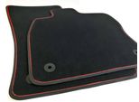 Tappetini Seat Leon Iii 5F Sport Premium R St Cupra Di Qualità, Tappetini Per Auto 2 Pezzi Banda Rossa, Velours Nero