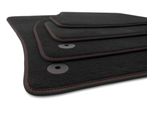 Tappetini Adatti Per Vw Golf 7 (Tutti) Tappetini Per Auto Di 4 Pezzi In Velours Nero, Cuciture Rosse