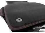 Tappetini Adatti Per Vw Golf 7 Vii Tappeto Auto Premium, Doppia Cucitura Rossa, Velours, Nero, 4 Pezzi