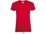 Sols 01825 | Maglietta Regent Da Donna / Cotone Semipettinato Ring-Spun - Colore: Rosso - Taglia: Xxl